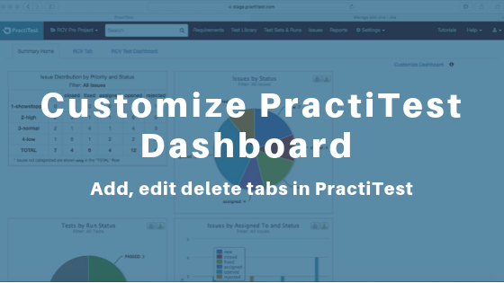 Customize PractiTest Dashboard